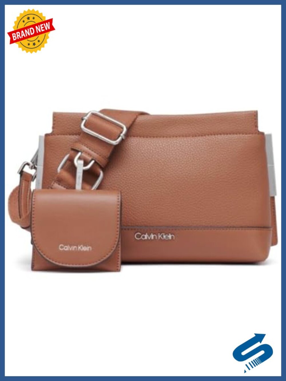 Vegan Leather Triple Compartment Satchel Crossbody Bag